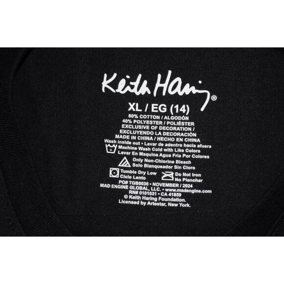 Keith Haring x ArtStar Black Triple Heart Graphic Tee – Size XL (14) - Picture 2 of 3